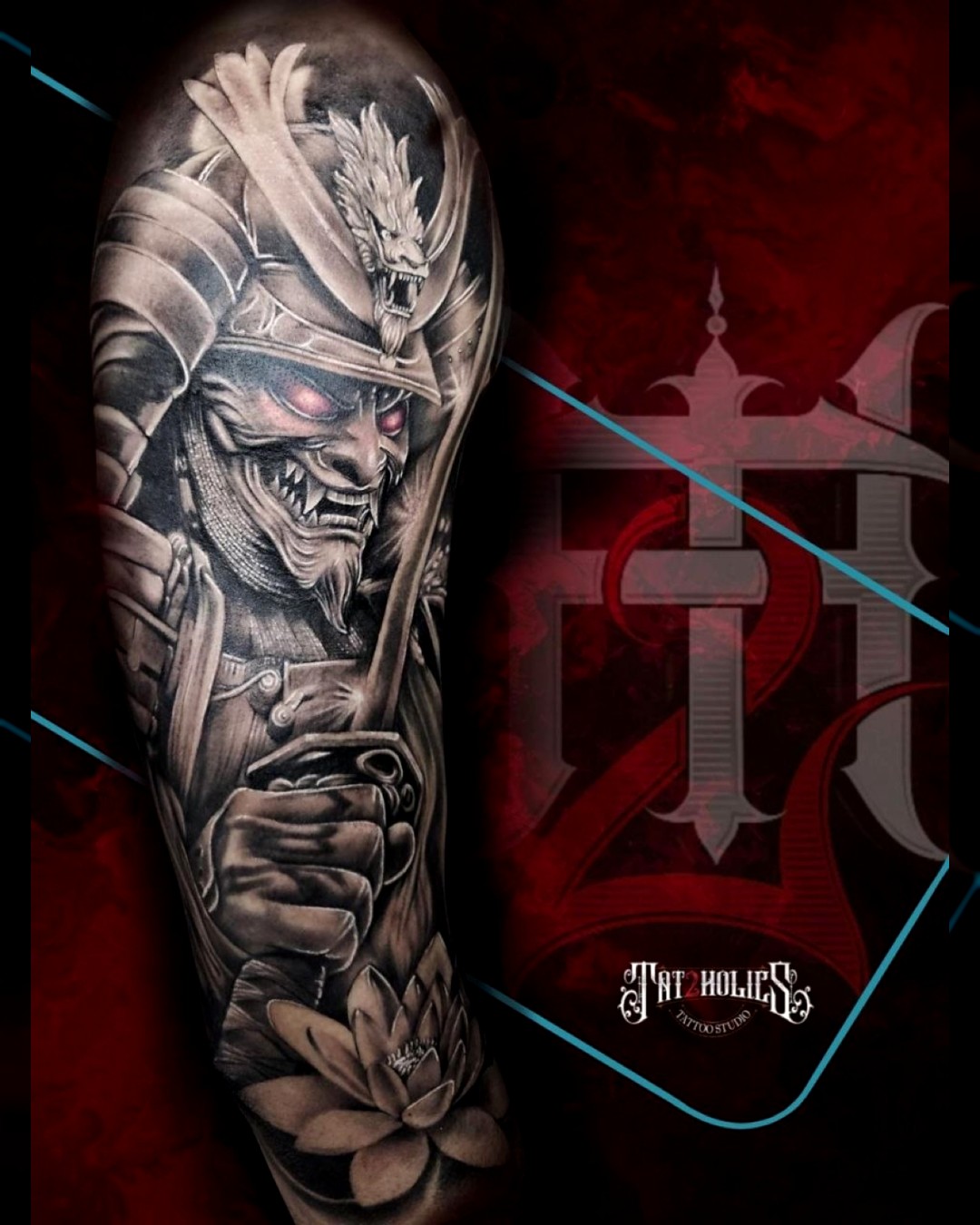 Before and after tattoo work at Tat2Holics The Hague